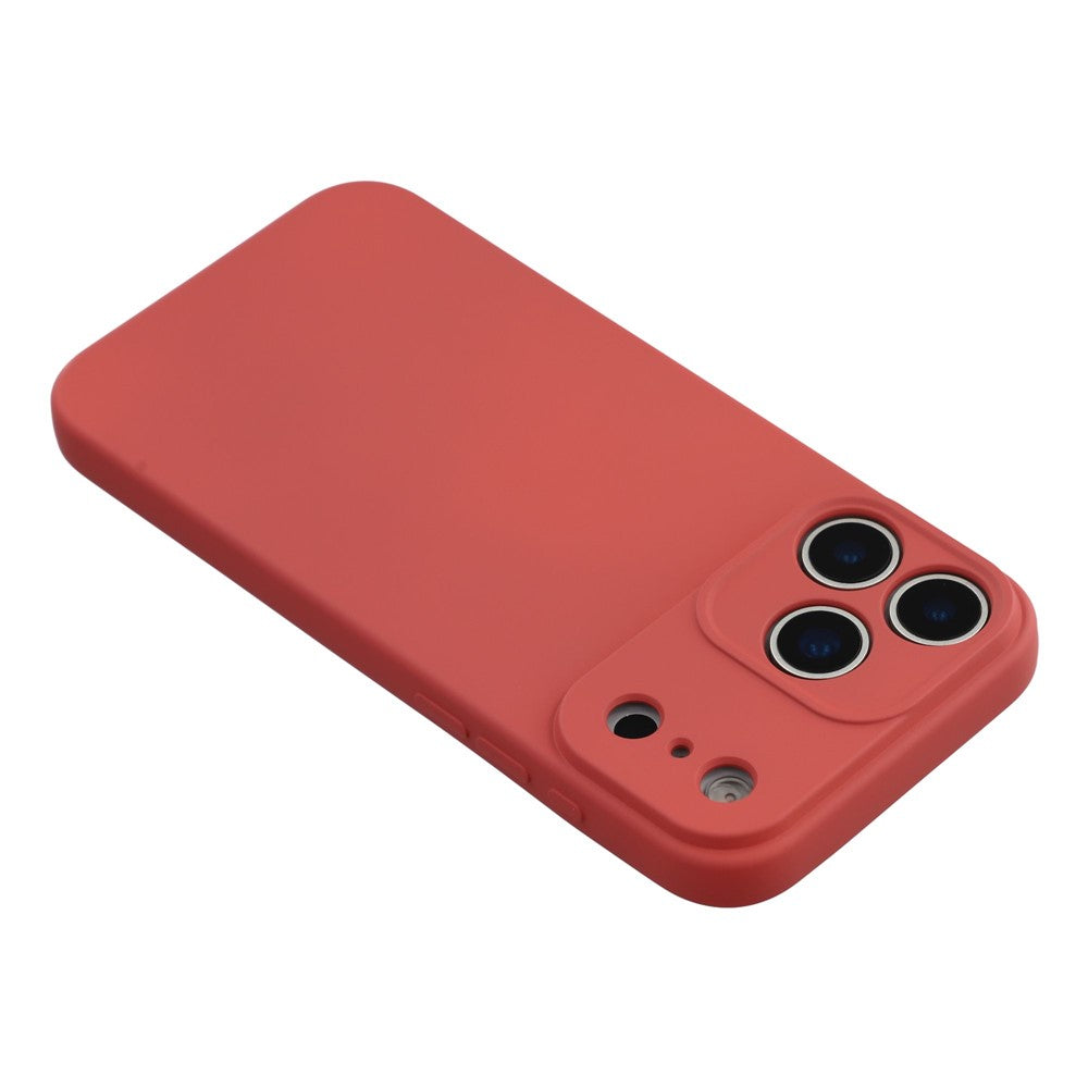 For iPhone 17 Pro Max Case TPU Back Soft Anti-Scratch Fiber Lining Phone Cover - Hawthorn Red