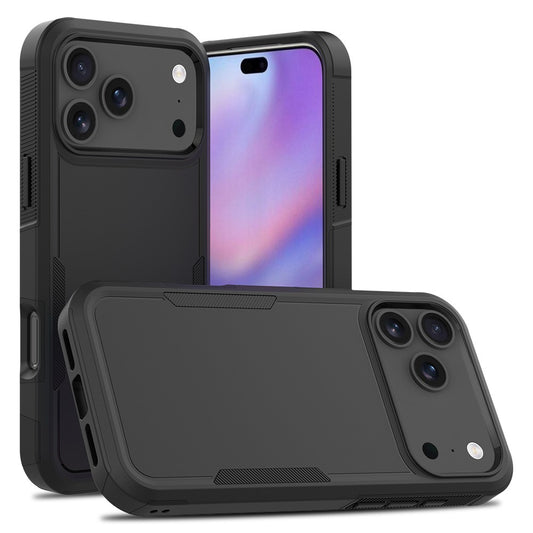 For iPhone 17 Pro Max Case 2 in 1 PC + TPU Shockproof Phone Cover - Black