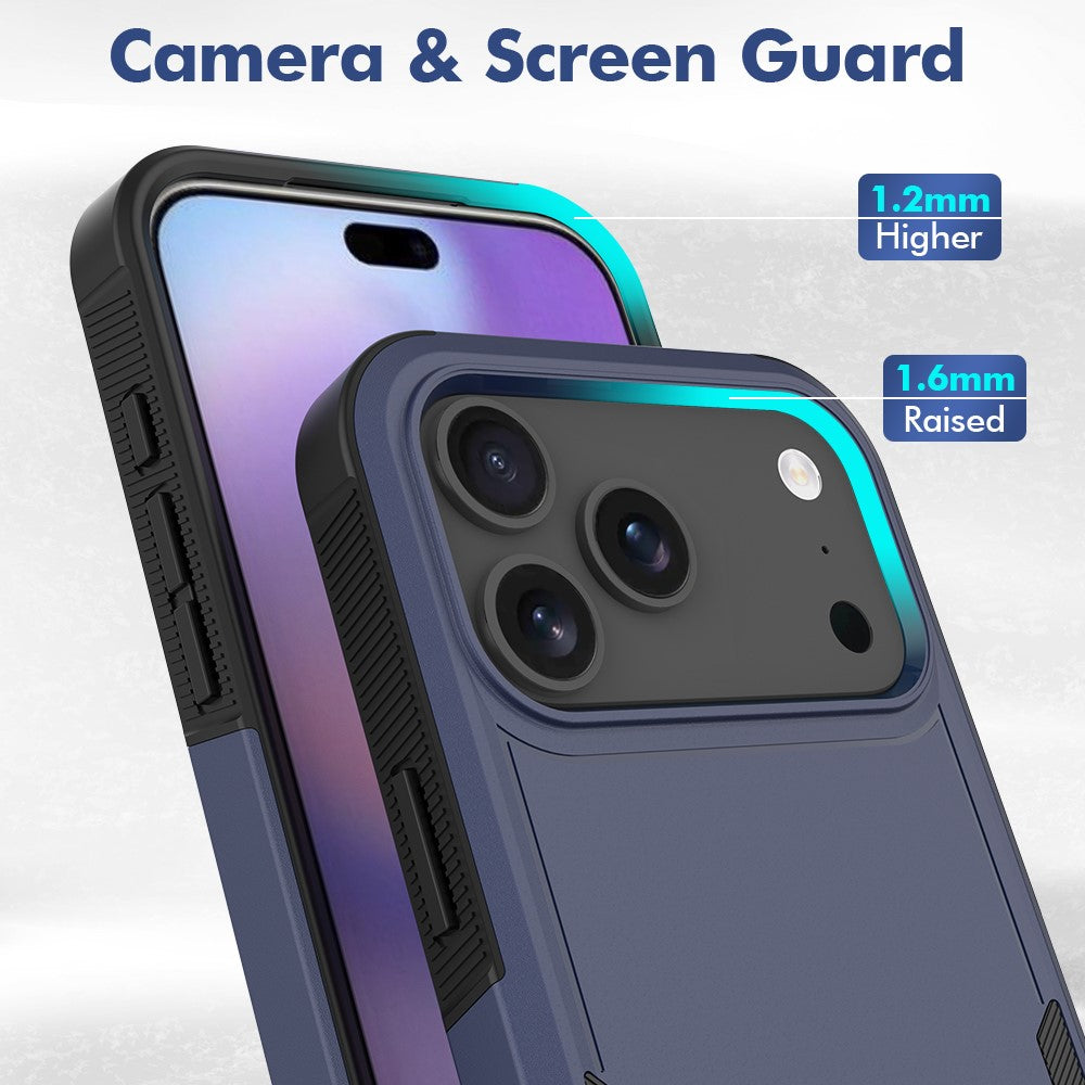 For iPhone 17 Pro Max Case 2 in 1 PC + TPU Shockproof Phone Cover - Dark Blue