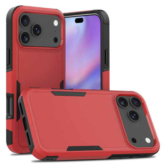 For iPhone 17 Pro Max Case 2 in 1 PC + TPU Shockproof Phone Cover - Red