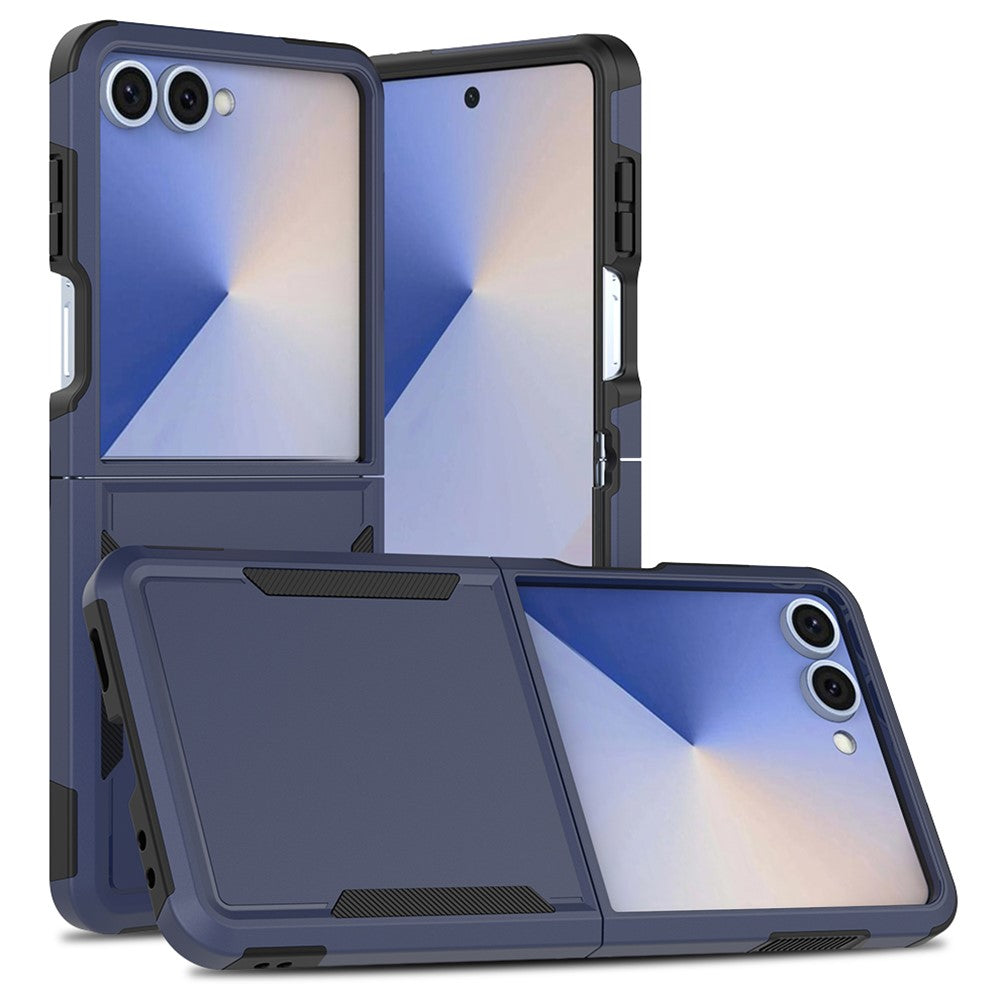 For Samsung Galaxy Z Flip7 5G Case 2 in 1 PC + TPU Shockproof Phone Cover - Dark Blue