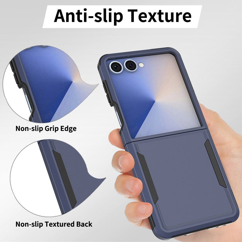 For Samsung Galaxy Z Flip7 5G Case 2 in 1 PC + TPU Shockproof Phone Cover - Dark Blue