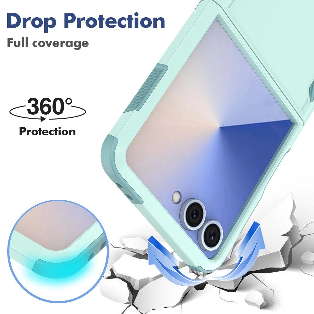 For Samsung Galaxy Z Flip7 5G Case 2 in 1 PC + TPU Shockproof Phone Cover - Mint Green
