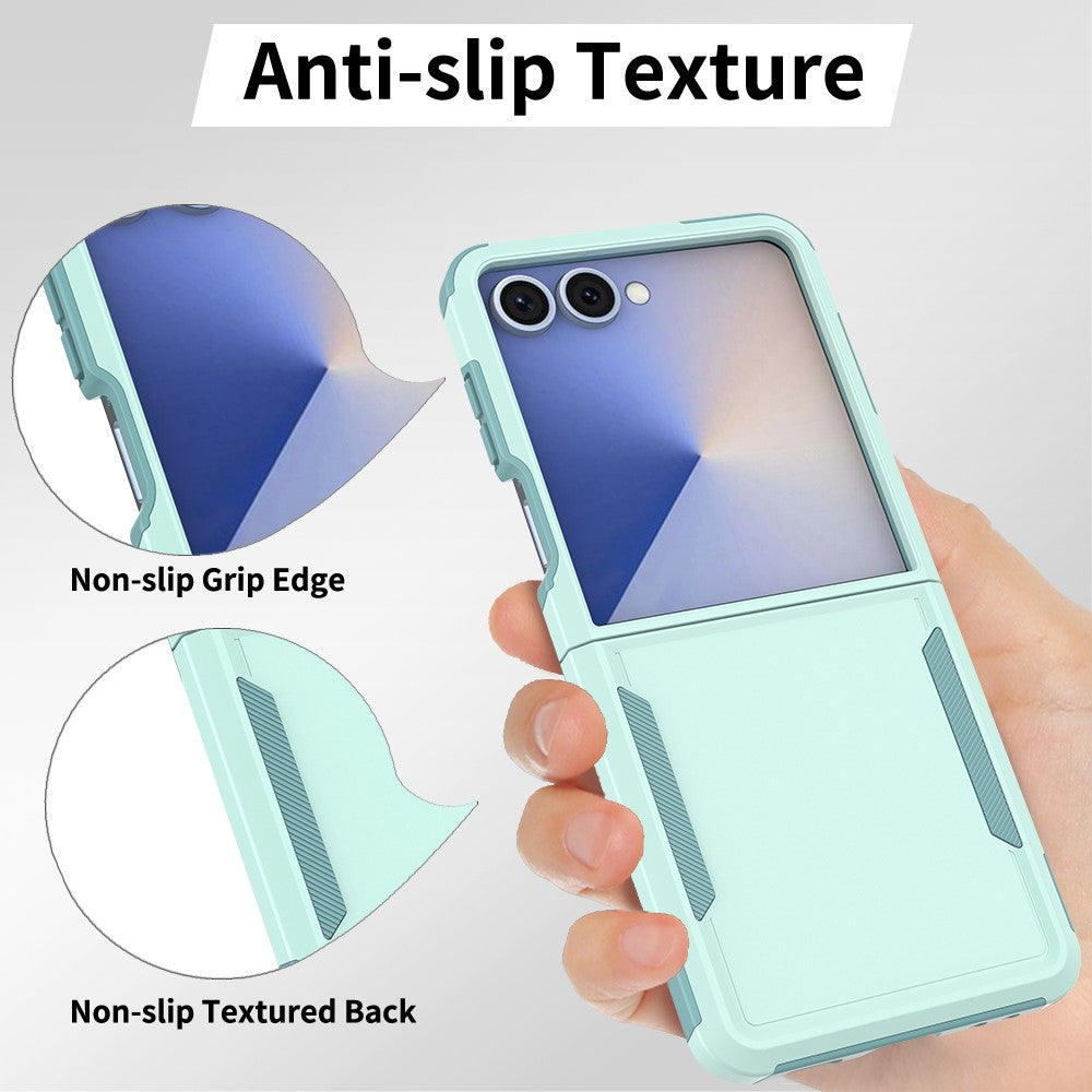 For Samsung Galaxy Z Flip7 5G Case 2 in 1 PC + TPU Shockproof Phone Cover - Mint Green
