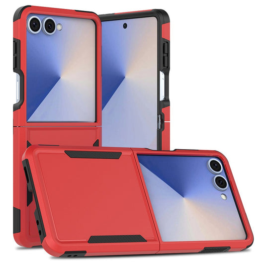 For Samsung Galaxy Z Flip7 5G Case 2 in 1 PC + TPU Shockproof Phone Cover - Red