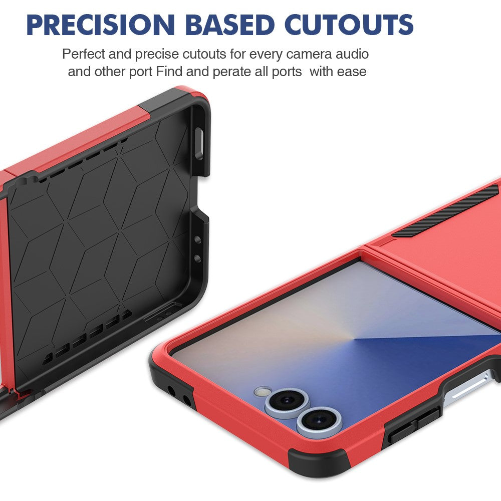 For Samsung Galaxy Z Flip7 5G Case 2 in 1 PC + TPU Shockproof Phone Cover - Red