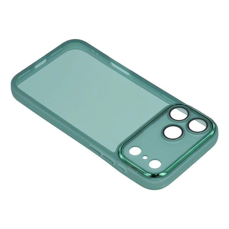 For iPhone 17 Pro Max TPU Case WANLONFENG DKSM Series Electroplated Frame Back Cover with Tempered Glass - Army Green