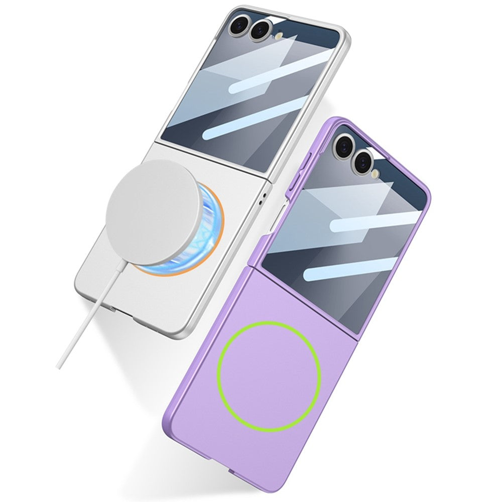 GKK For Samsung Galaxy Z Flip7 5G Magnetic Case Ultra Slim Protective Phone Cover with Screen Protector - Pink