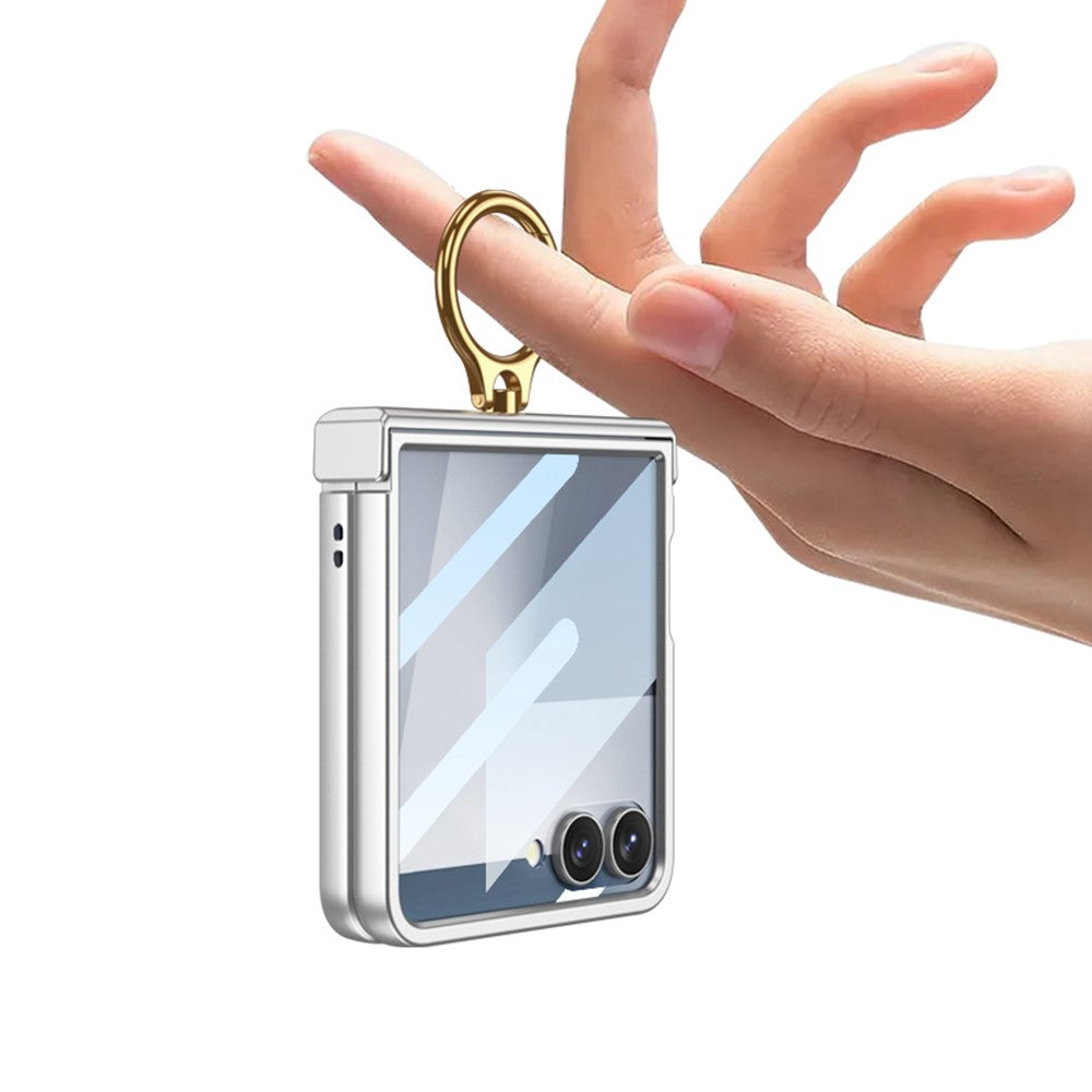 GKK For Samsung Galaxy Z Flip7 5G Case Ultra Thin Ring Kickstand Phone Cover Full Protection with Screen Film - Green