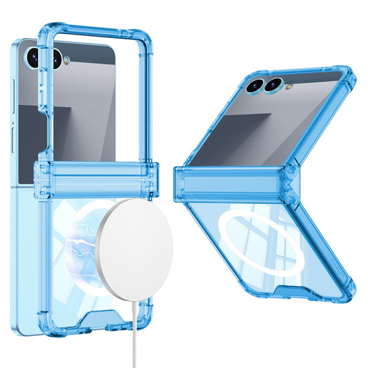 GKK For Samsung Galaxy Z Flip7 5G Magnetic Case Airbag Hinge Protection Shockproof Phone Cover - Blue