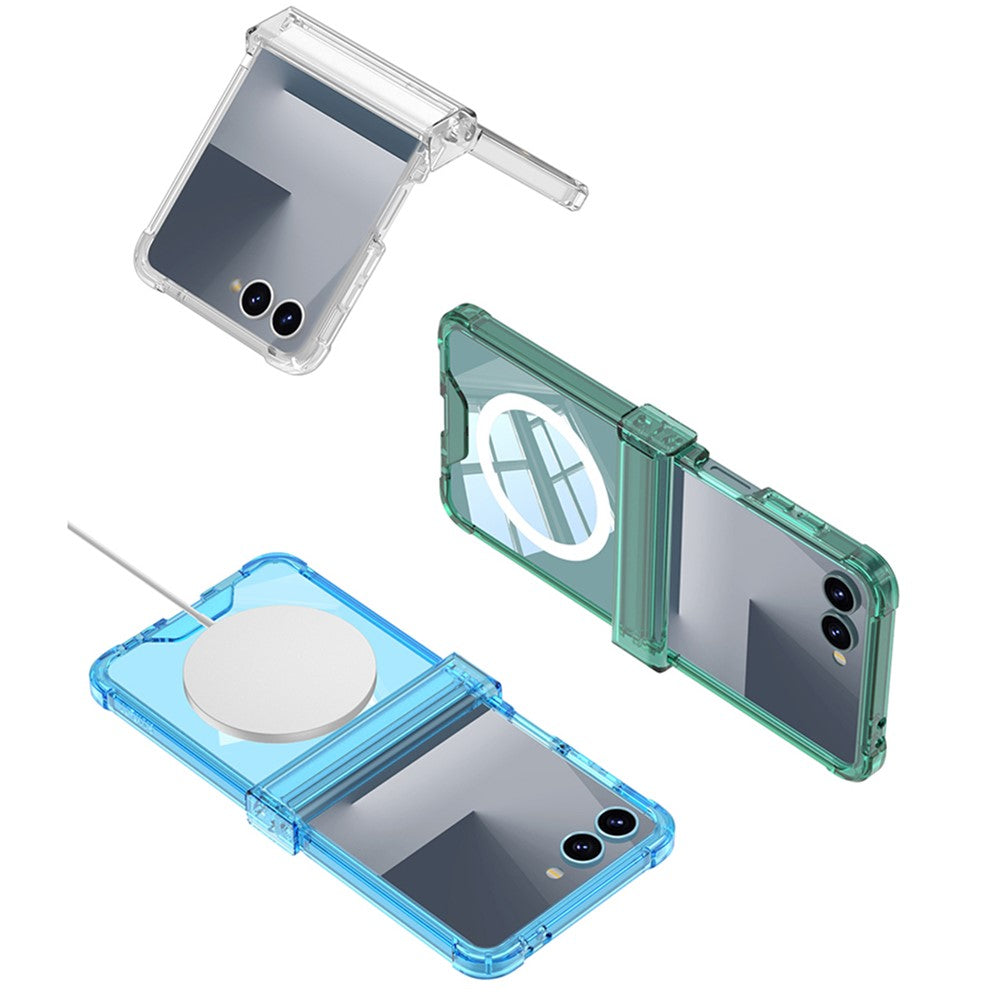 GKK For Samsung Galaxy Z Flip7 5G Magnetic Case Airbag Hinge Protection Shockproof Phone Cover - Transparent