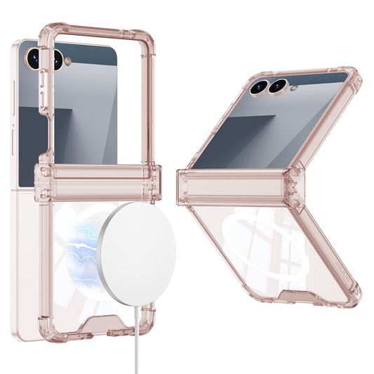 GKK For Samsung Galaxy Z Flip7 5G Magnetic Case Airbag Hinge Protection Shockproof Phone Cover - Light Pink