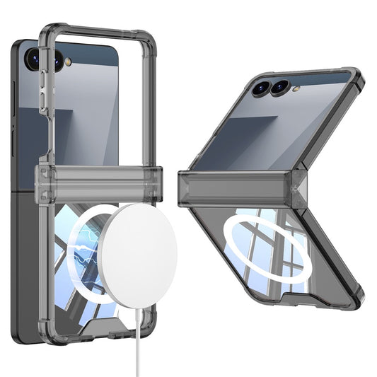 GKK For Samsung Galaxy Z Flip7 5G Magnetic Case Airbag Hinge Protection Shockproof Phone Cover - Black