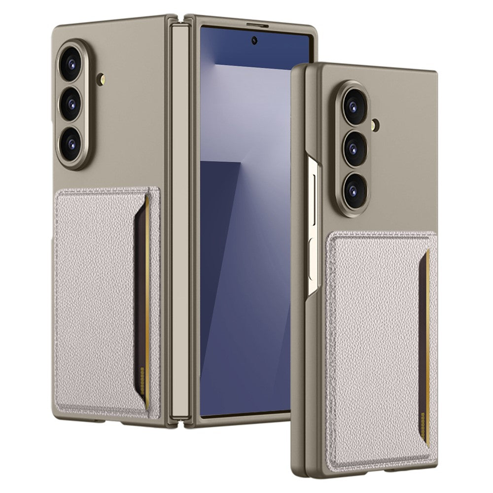 GKK For Samsung Galaxy Z Fold7 5G Case Hard PC Phone Cover with Slim Card Holder - Titanium Grey