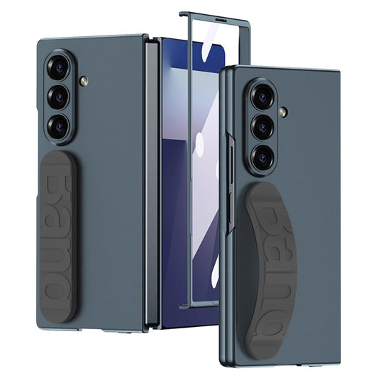 GKK For Samsung Galaxy Z Fold7 5G Case with Silicone Wristband PC + Tempered Glass Phone Back Cover - Green