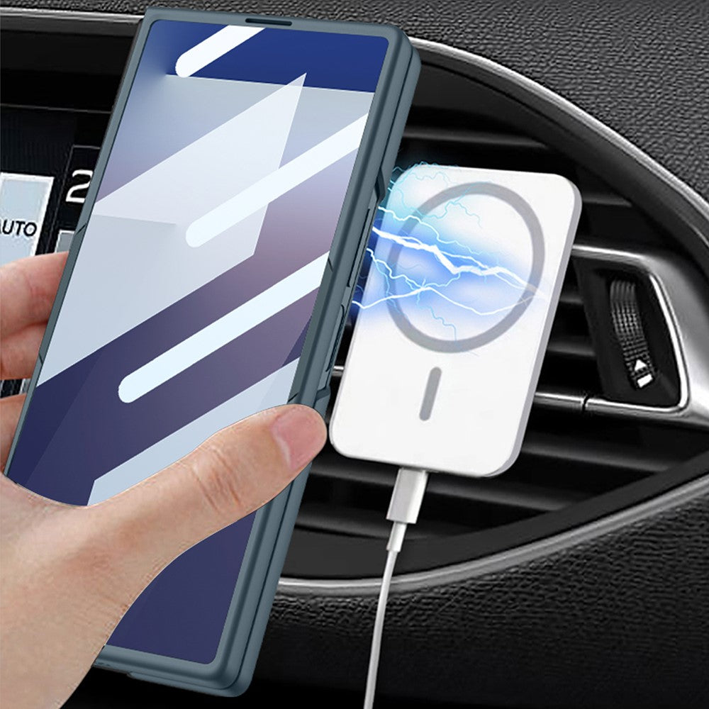 GKK For Samsung Galaxy Z Fold7 5G Case with Screen Film Kickstand Hard PC Phone Back Cover - Black