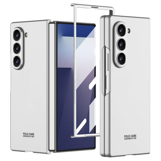 GKK For Samsung Galaxy Z Fold7 5G Case Hard PC + Tempered Glass Anti-Scratch Phone Cover - Silver