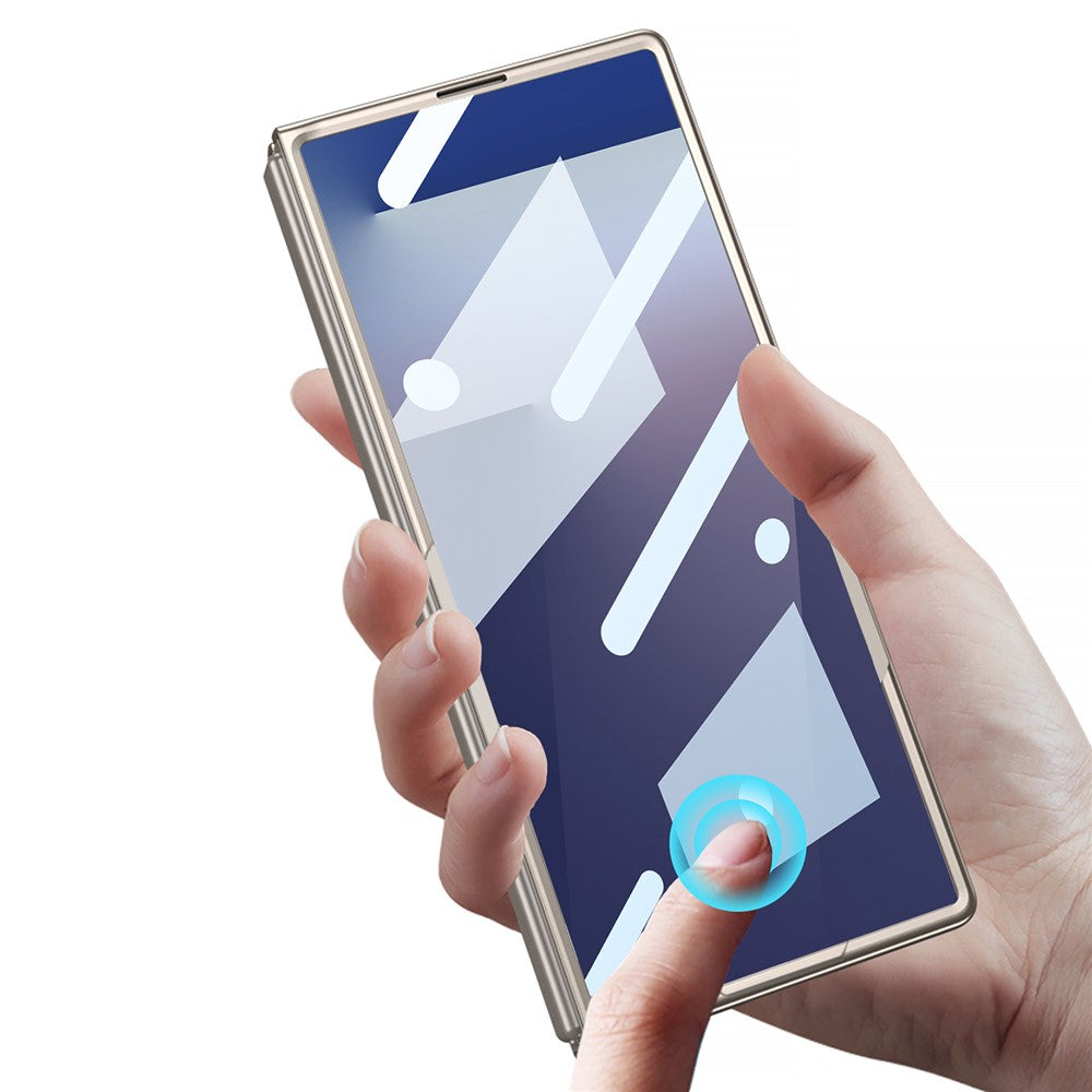 GKK For Samsung Galaxy Z Fold7 5G Case Hard PC + Tempered Glass Anti-Scratch Phone Cover - Silver