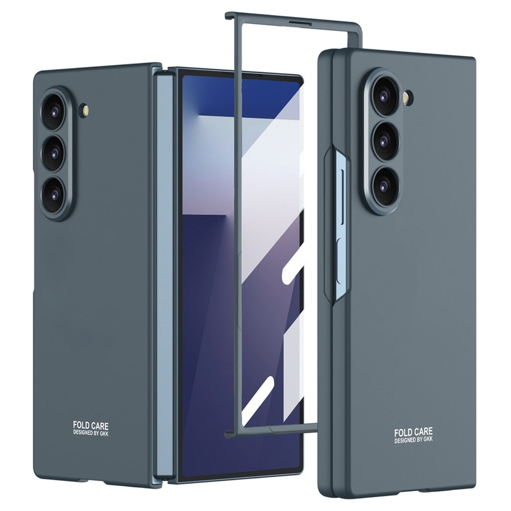 GKK For Samsung Galaxy Z Fold7 5G Case Hard PC + Tempered Glass Anti-Scratch Phone Cover - Green