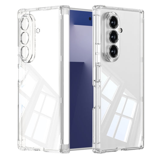 GKK For Samsung Galaxy Z Fold7 5G Case Magnetic Hinge Airbag Shockproof TPU Folding Phone Cover - Transparent