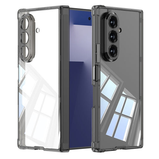 GKK For Samsung Galaxy Z Fold7 5G Case Magnetic Hinge Airbag Shockproof TPU Folding Phone Cover - Transparent Black