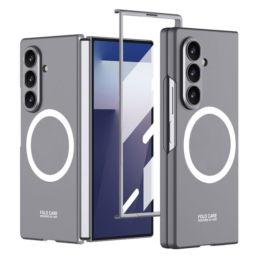 GKK For Samsung Galaxy Z Fold7 5G Magnetic Case PC Phone Cover with Screen Film - Grey