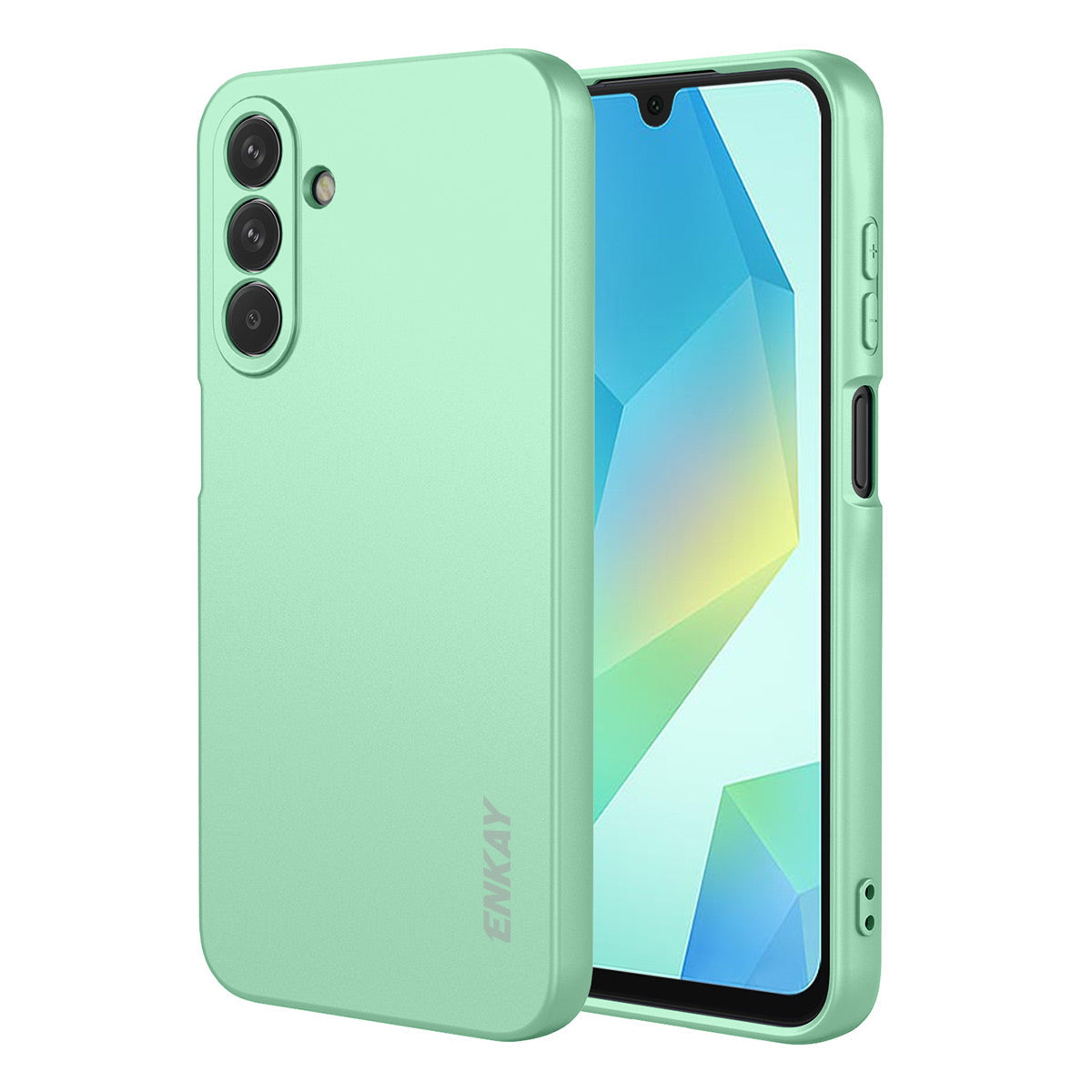 For Samsung Galaxy A17 5G Silicone Case ENKAY HAT PRINCE Straight Edge Cell Phone Back Cover - Light Green