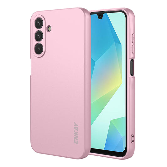 For Samsung Galaxy A17 5G Silicone Case ENKAY HAT PRINCE Straight Edge Cell Phone Back Cover - Pink