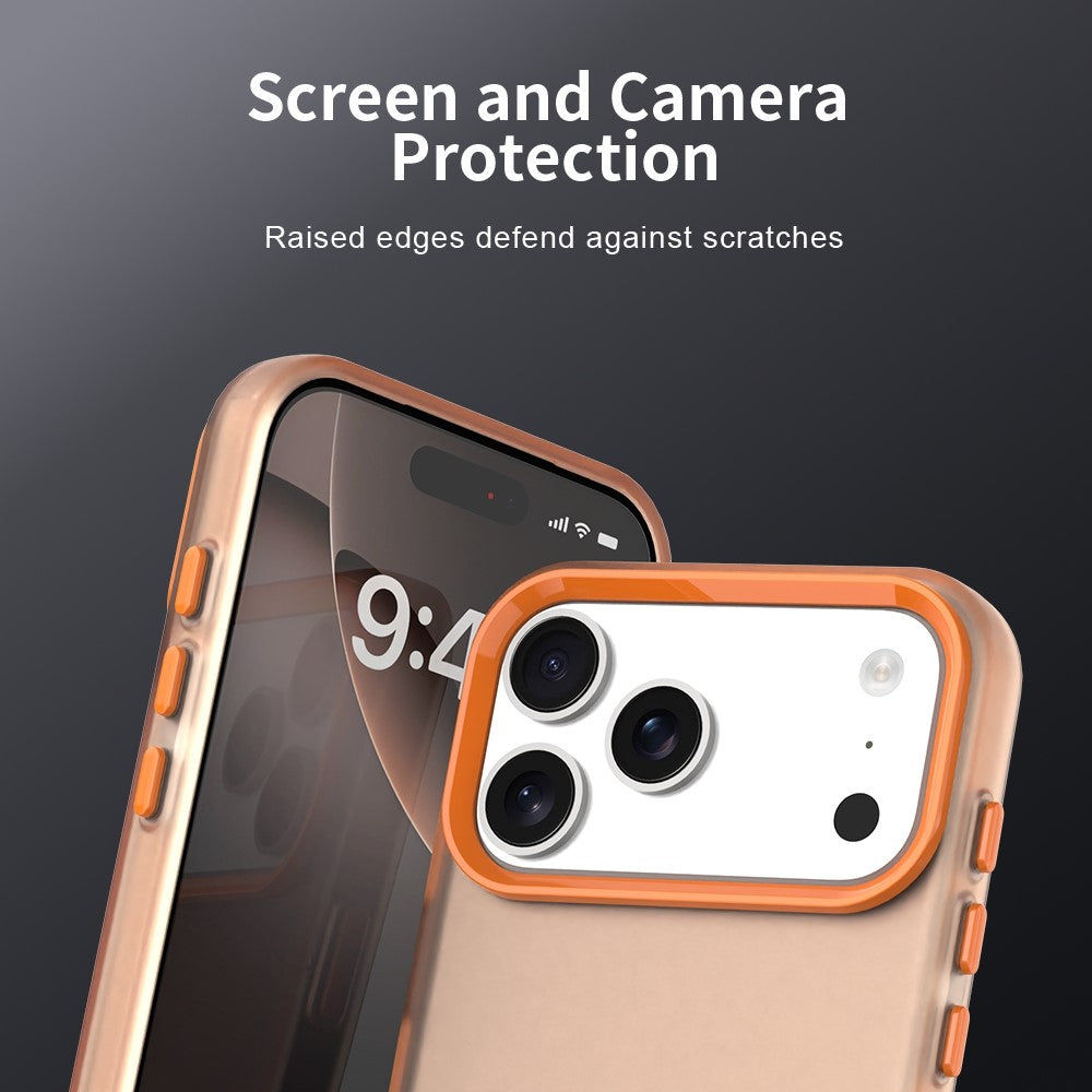 For iPhone 17 Pro Max Case PC + TPU + PET Matte Anti-Drop Phone Back Cover - Orange
