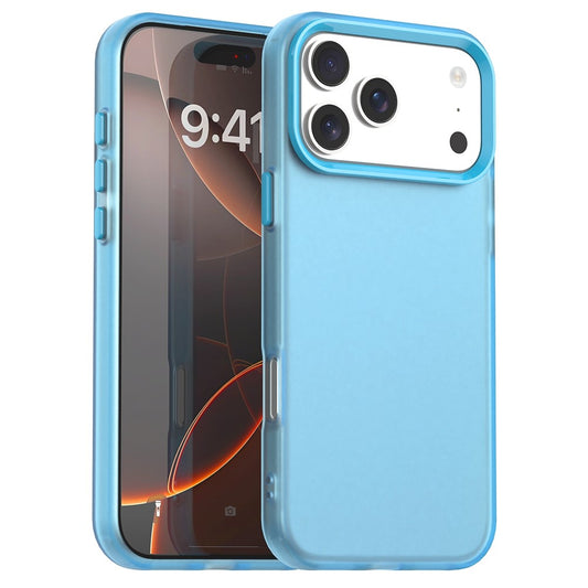 For iPhone 17 Pro Max Case PC + TPU + PET Matte Anti-Drop Phone Back Cover - Blue