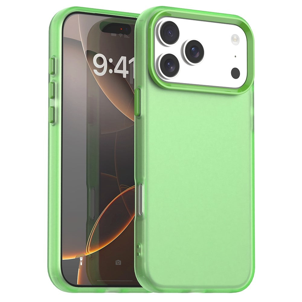 For iPhone 17 Pro Max Case PC + TPU + PET Matte Anti-Drop Phone Back Cover - Green