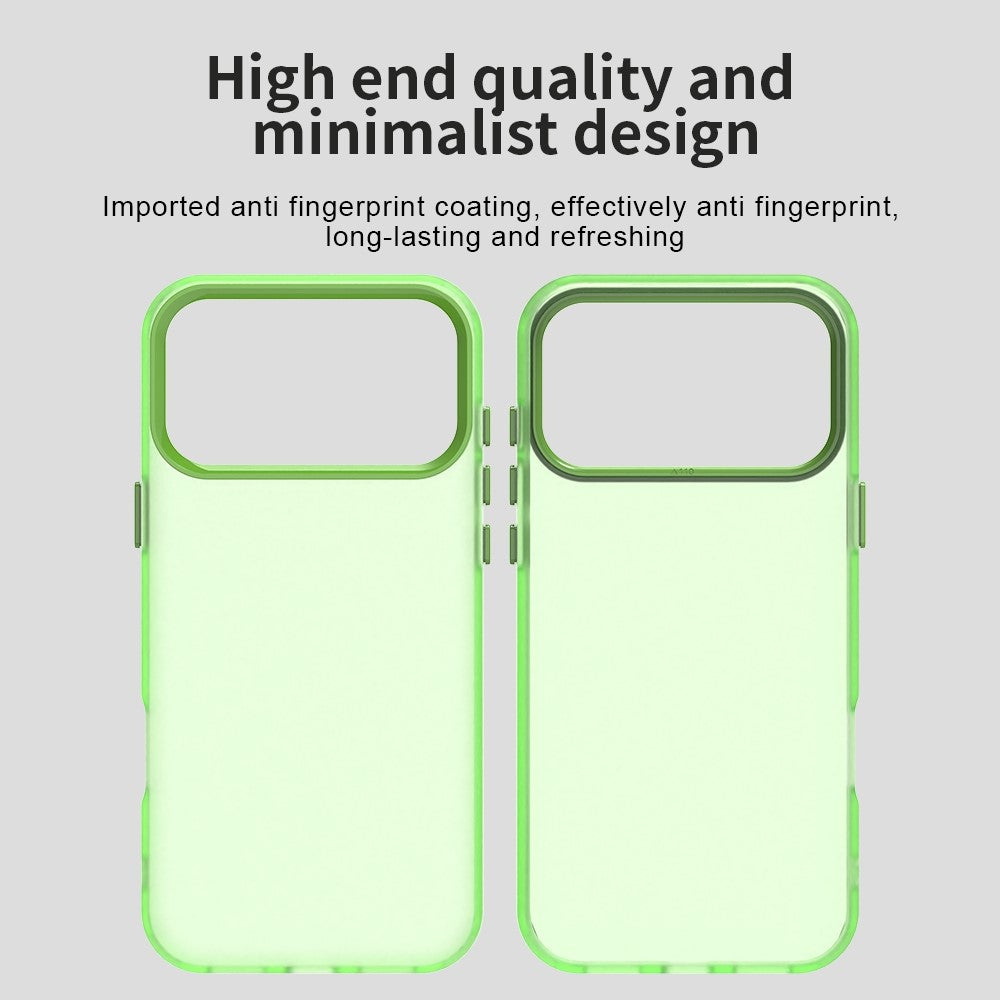 For iPhone 17 Pro Max Case PC + TPU + PET Matte Anti-Drop Phone Back Cover - Green