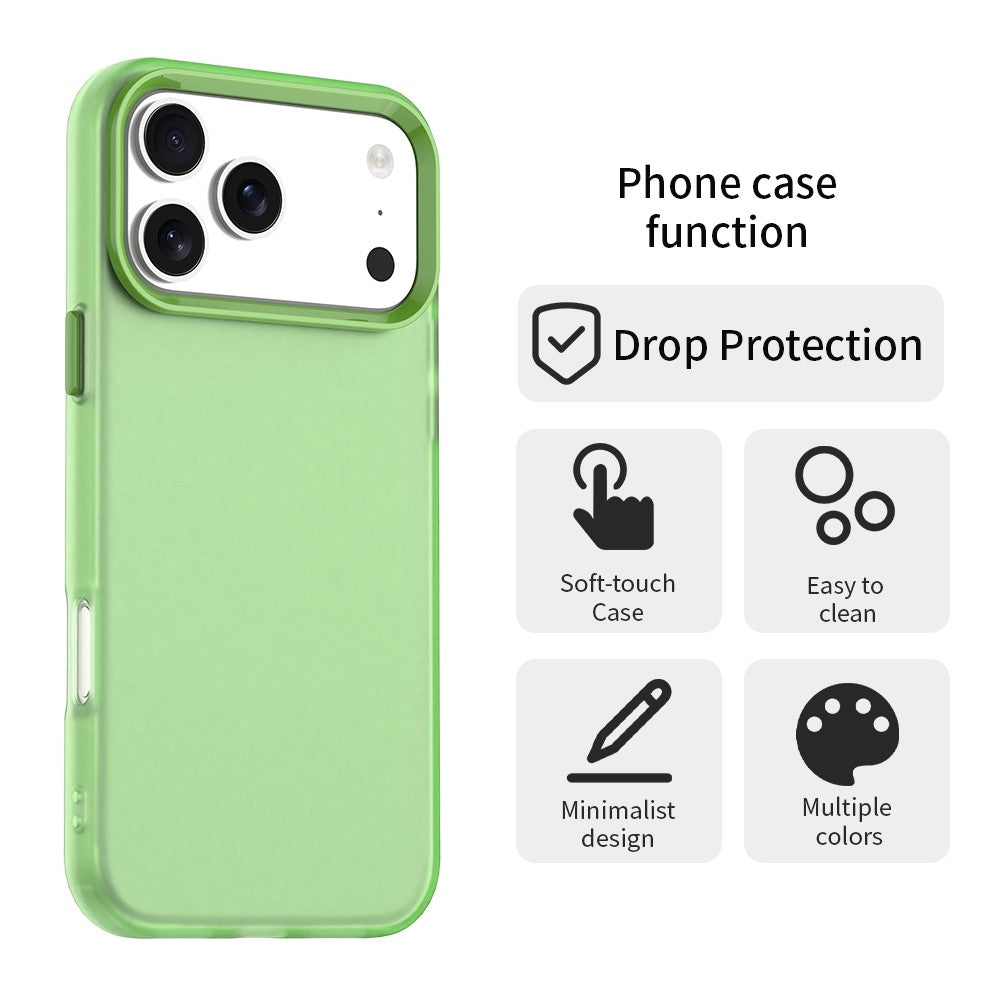For iPhone 17 Pro Max Case PC + TPU + PET Matte Anti-Drop Phone Back Cover - Green