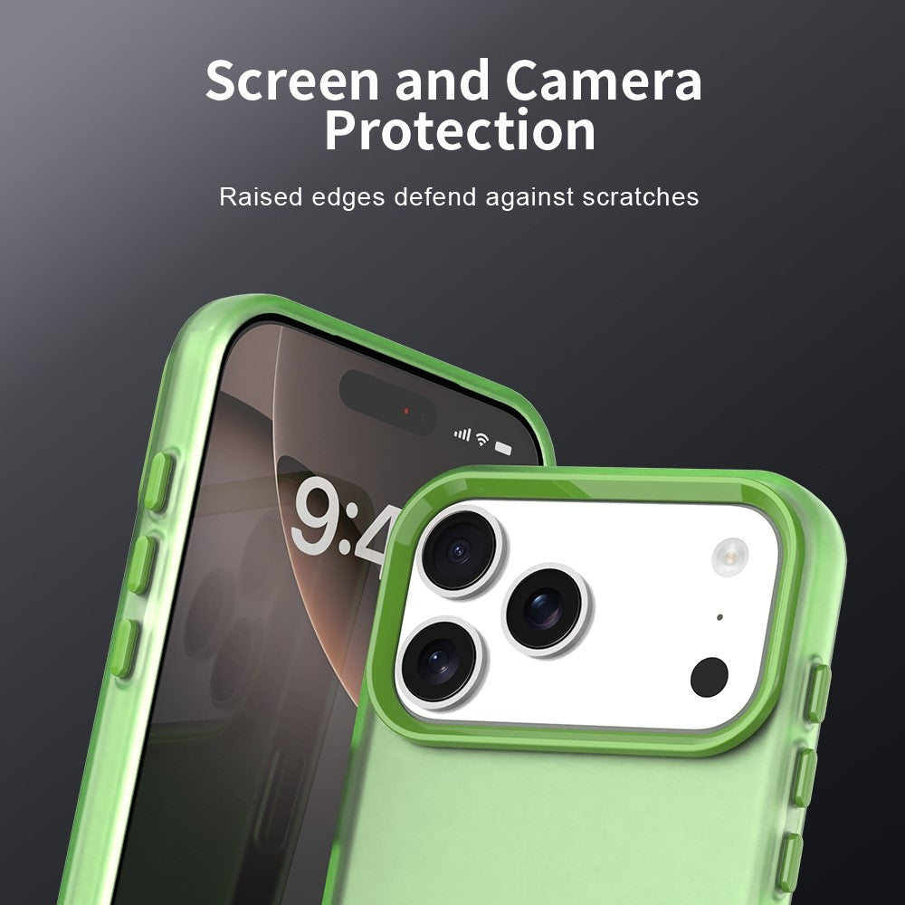 For iPhone 17 Pro Max Case PC + TPU + PET Matte Anti-Drop Phone Back Cover - Green