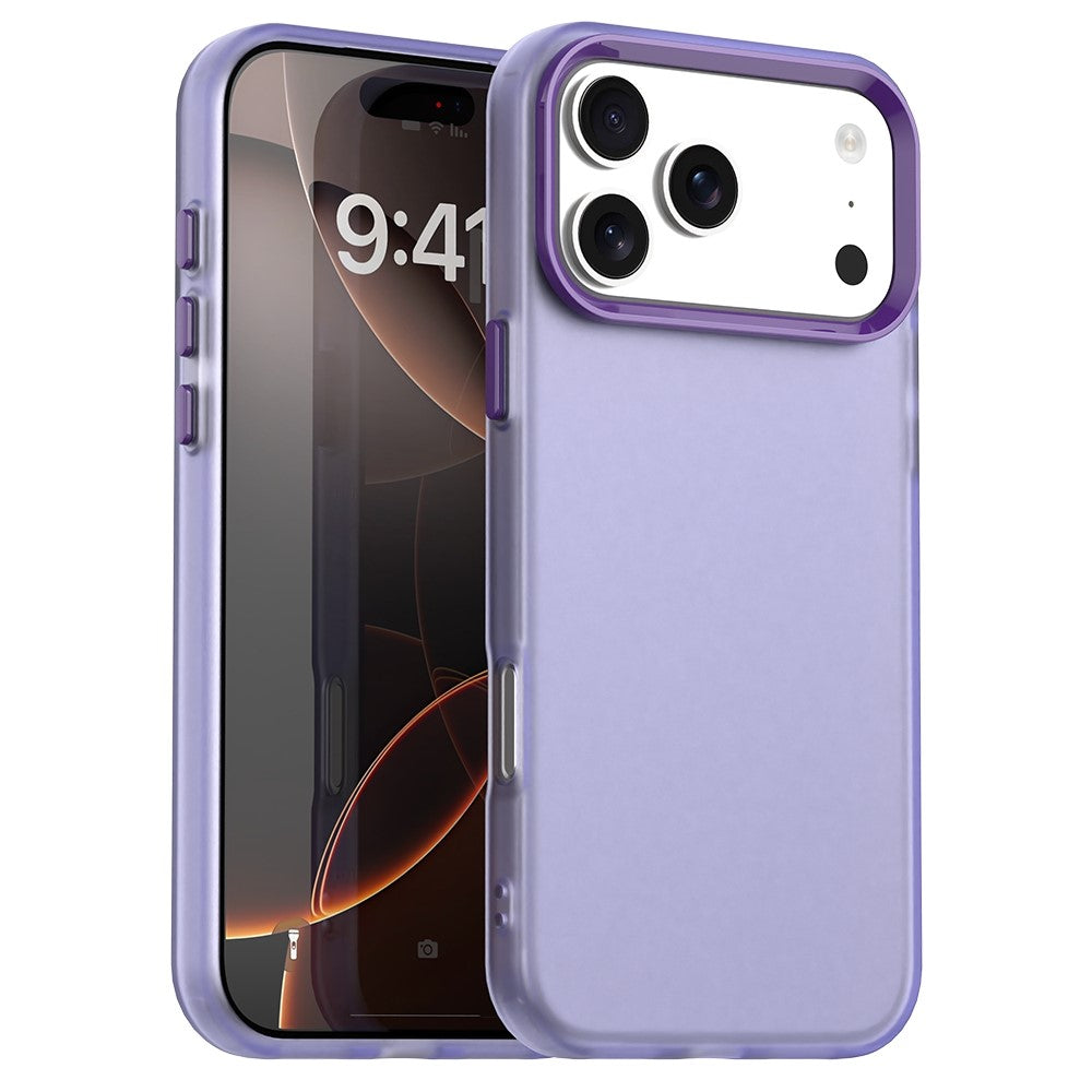 For iPhone 17 Pro Max Case PC + TPU + PET Matte Anti-Drop Phone Back Cover - Purple