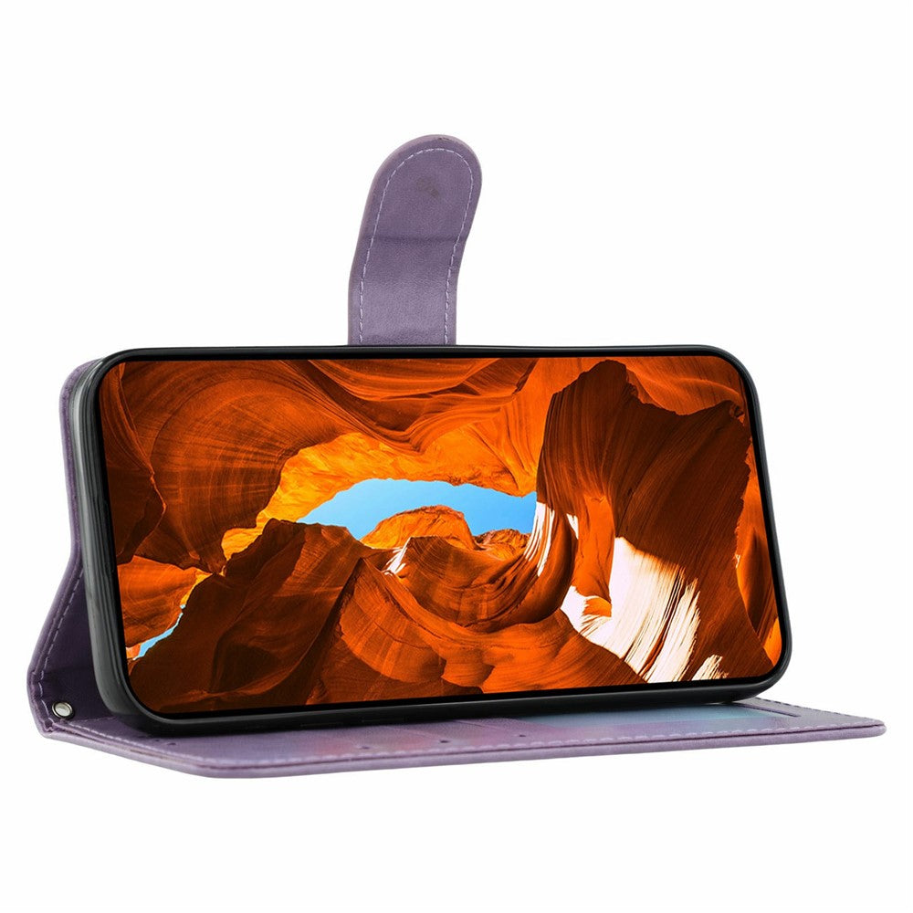 For Oppo Reno14 Pro 5G (Global) Case PU Leather Flip Wallet Phone Cover with Strap - Purple