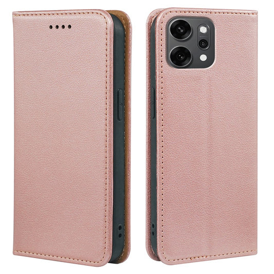 For Oppo Reno14 Pro 5G (Global) Case Wallet RFID Blocking Leather Phone Cover Strong Magnetic Closure - Rose Gold