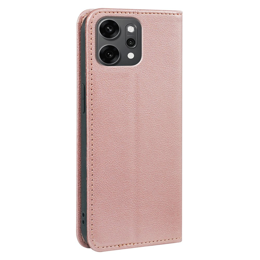 For Oppo Reno14 Pro 5G (Global) Case Wallet RFID Blocking Leather Phone Cover Strong Magnetic Closure - Rose Gold