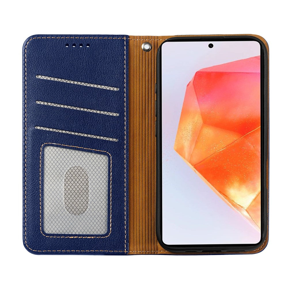 For Oppo Reno14 Pro 5G (Global) Case Wallet RFID Blocking Leather Phone Cover Strong Magnetic Closure - Blue