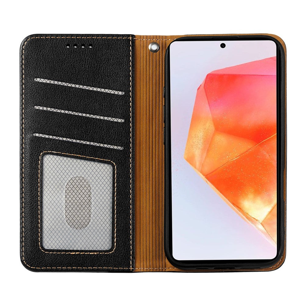 For Oppo Reno14 Pro 5G (Global) Case Wallet RFID Blocking Leather Phone Cover Strong Magnetic Closure - Black