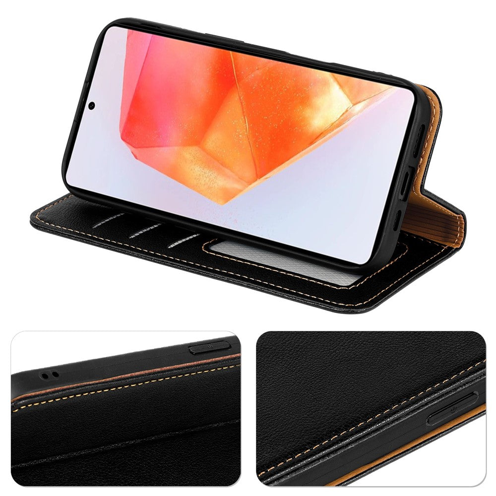 For Oppo Reno14 Pro 5G (Global) Case Wallet RFID Blocking Leather Phone Cover Strong Magnetic Closure - Black