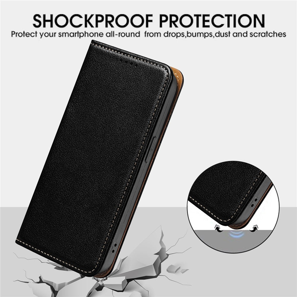 For Oppo Reno14 Pro 5G (Global) Case Wallet RFID Blocking Leather Phone Cover Strong Magnetic Closure - Black