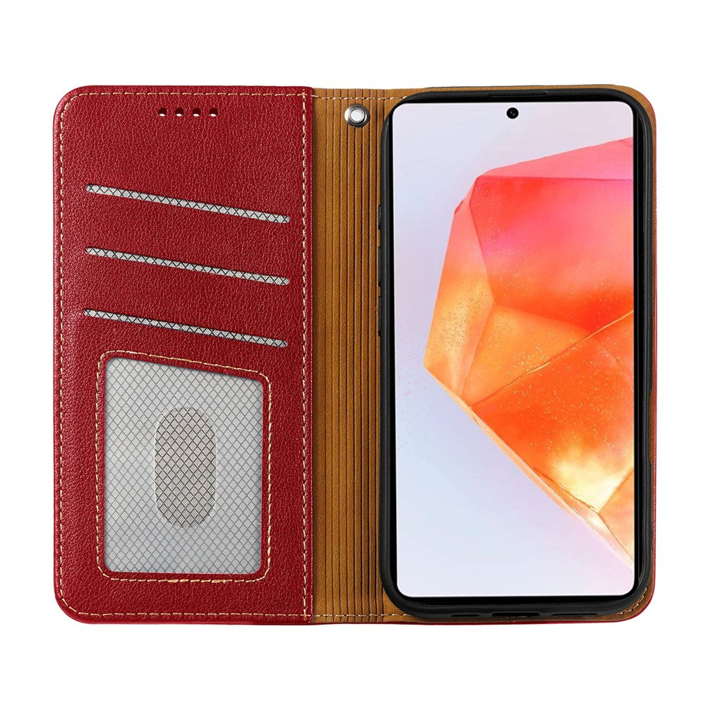 For Oppo Reno14 Pro 5G (Global) Case Wallet RFID Blocking Leather Phone Cover Strong Magnetic Closure - Red