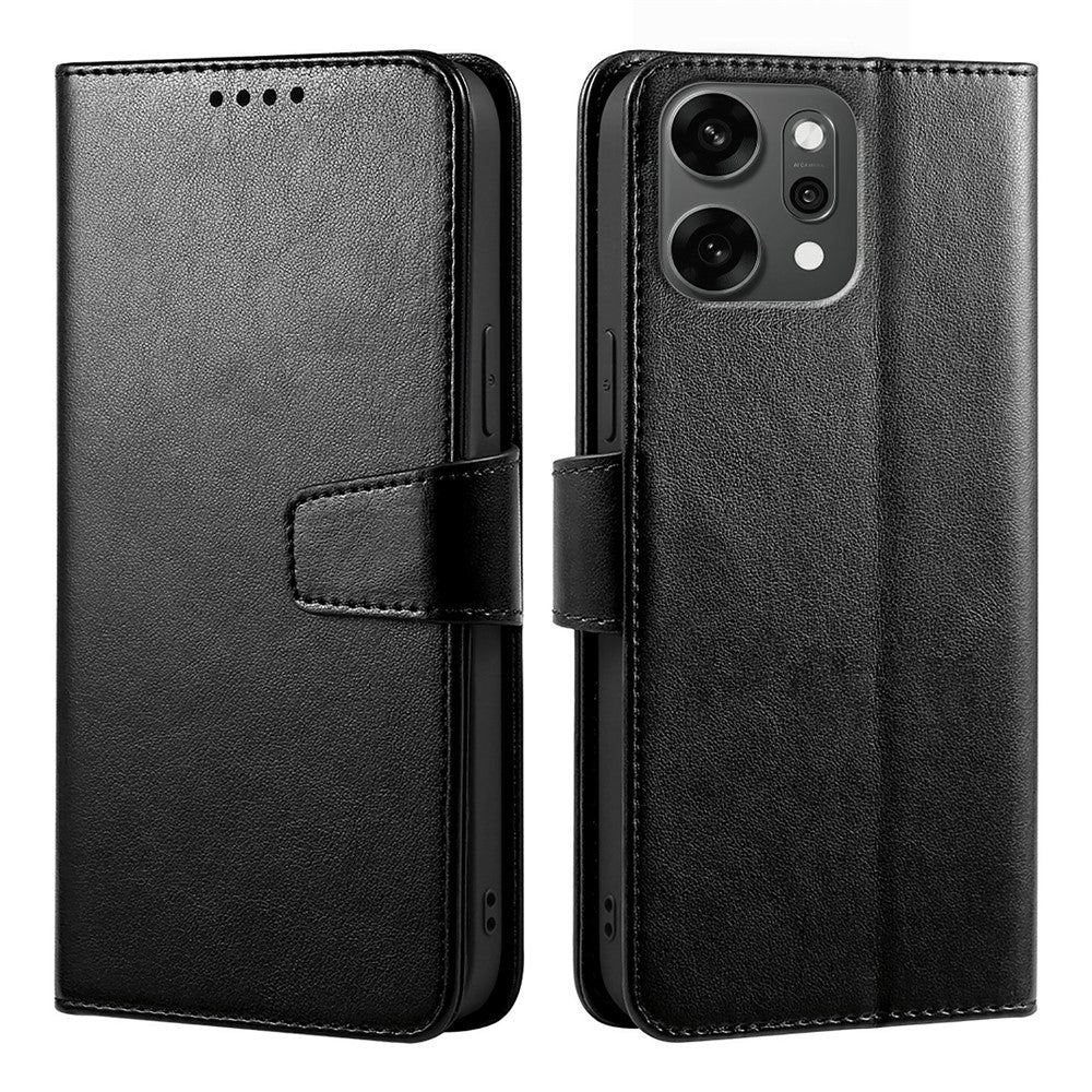 For Oppo Reno14 Pro 5G (Global) Case Stand Card Holder Wallet Leather Phone Cover - Black