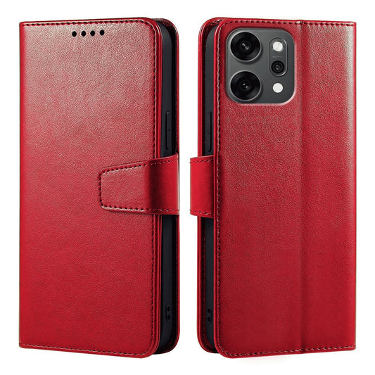 For Oppo Reno14 Pro 5G (Global) Case Stand Card Holder Wallet Leather Phone Cover - Red