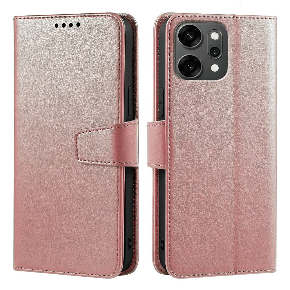 For Oppo Reno14 Pro 5G (Global) Case Stand Card Holder Wallet Leather Phone Cover - Rose Gold