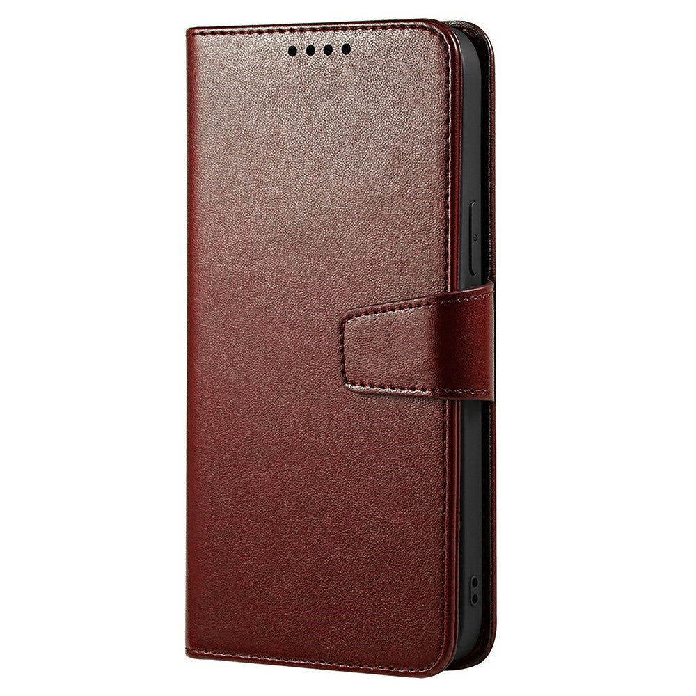 For Oppo Reno14 Pro 5G (Global) Case Stand Card Holder Wallet Leather Phone Cover - Brown