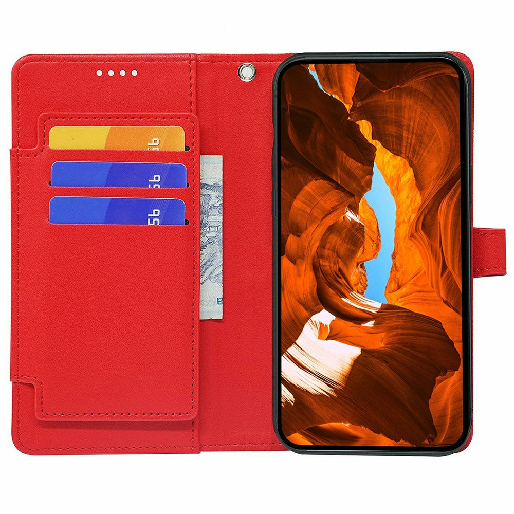 For Oppo Reno14 Pro 5G (Global) Case with 9 Card Slots PU Leather Stand Phone Cover - Red