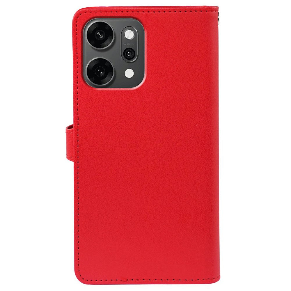 For Oppo Reno14 Pro 5G (Global) Case with 9 Card Slots PU Leather Stand Phone Cover - Red