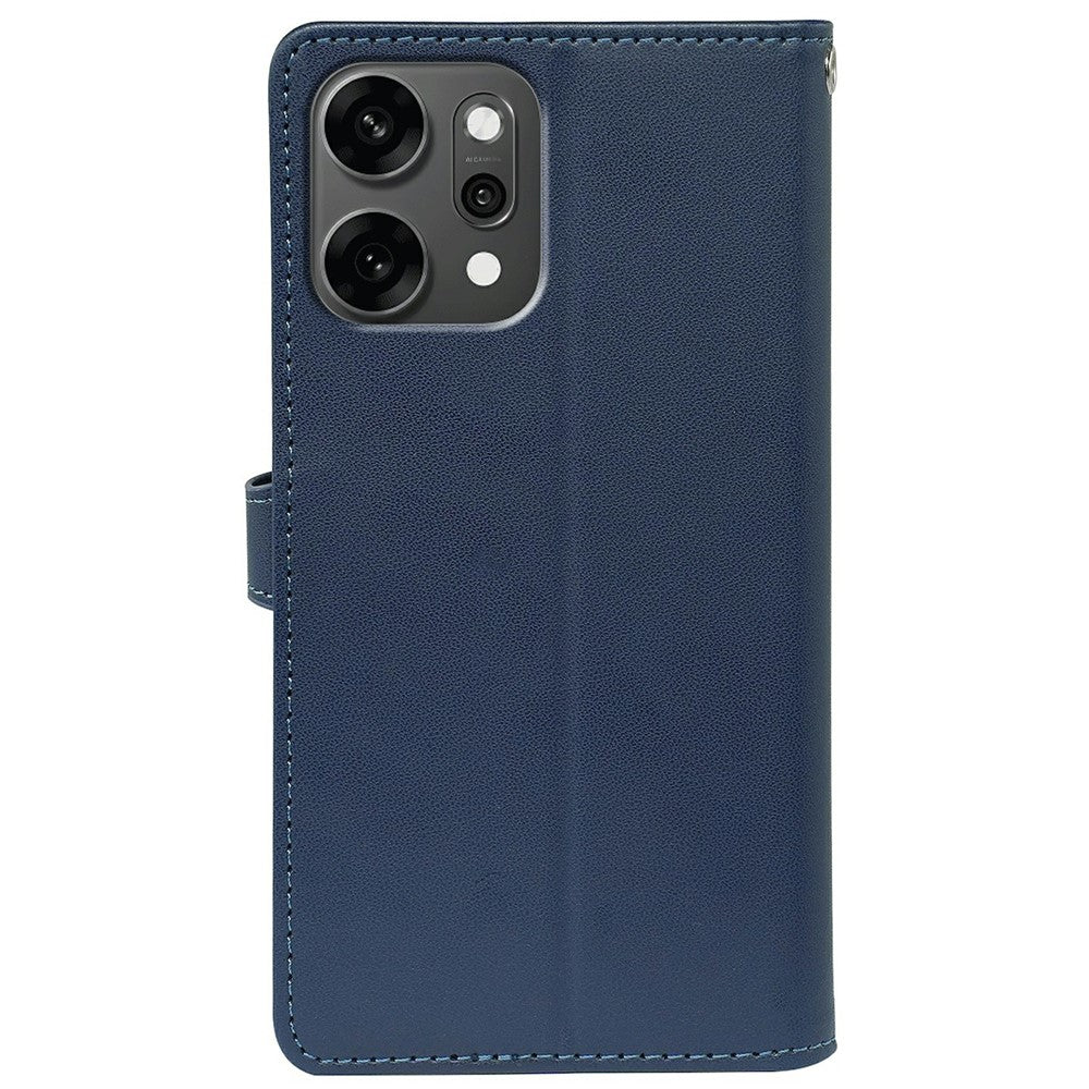 For Oppo Reno14 Pro 5G (Global) Case with 9 Card Slots PU Leather Stand Phone Cover - Blue